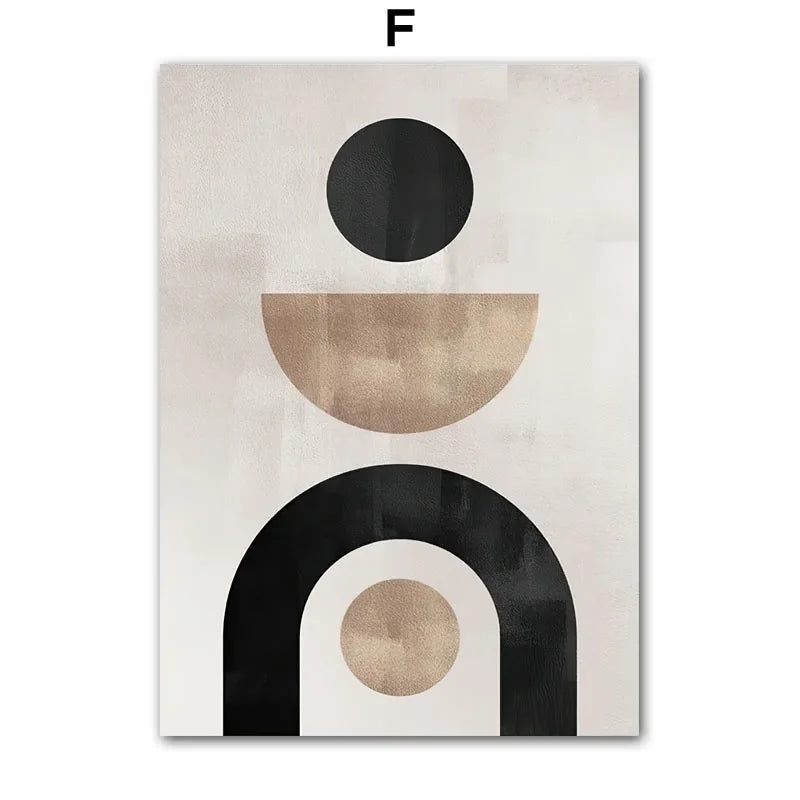 Wall Art Beige White Flower, Abstract Geometry Prints, Poster Canvas Painting