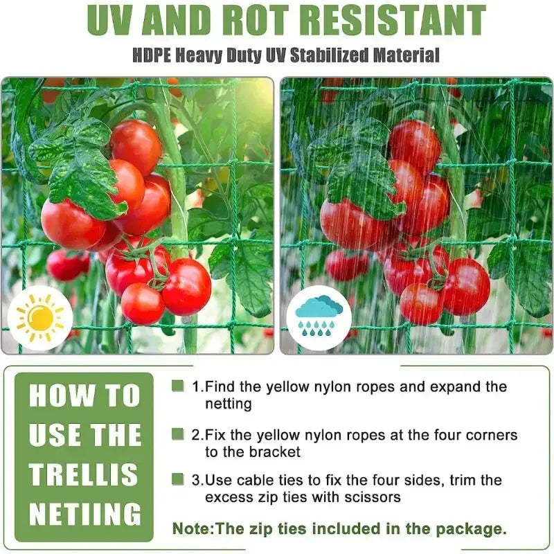 Nylon Garden Netting for Climbing Flowers, Vines, Vegetables