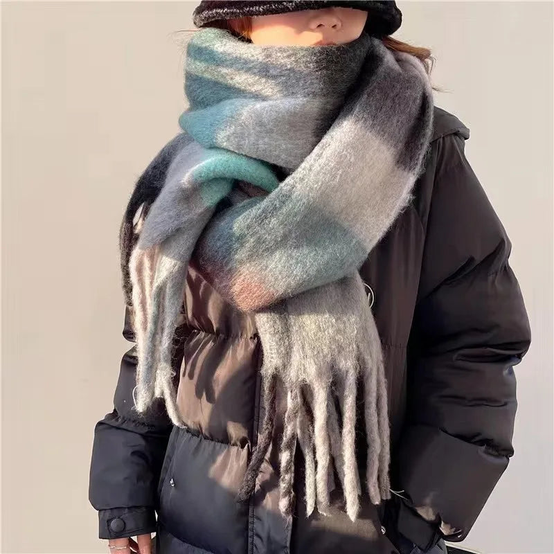 2025 Winter Thick Warm Scarf , Plaids different colors