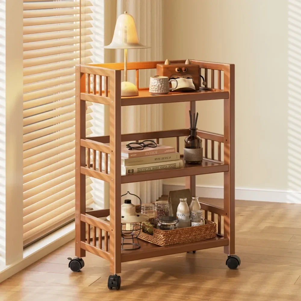 Wheeled Storage cart with Removable Shelf, Equipped with Wheels, Stable Load Bearing