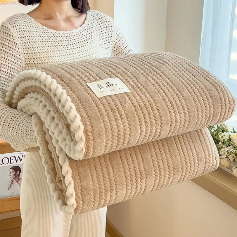 Throw Blanket for Sofa Winter Blanket King Size Home Warm Plaid Comforter Bedspread Bedding Sheet