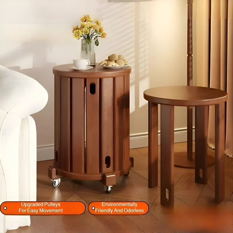 Multifunction Solid Wood Stools, One Turns Into 4 Stools, Strong