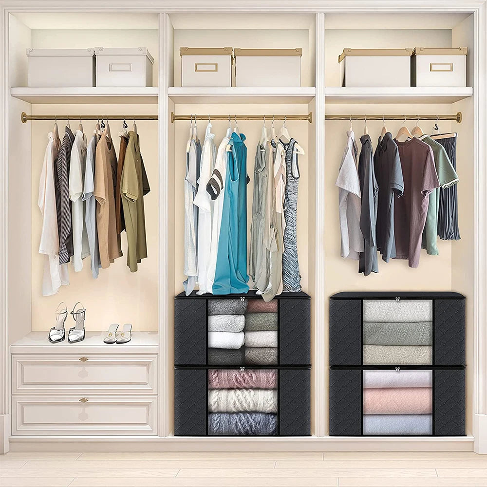 Large Capacity Clothes storage bag, Foldable Blanket Storage, Use For Closets
