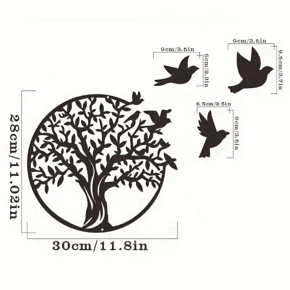 Black Metal Tree of Life Outdoor and Home Decor