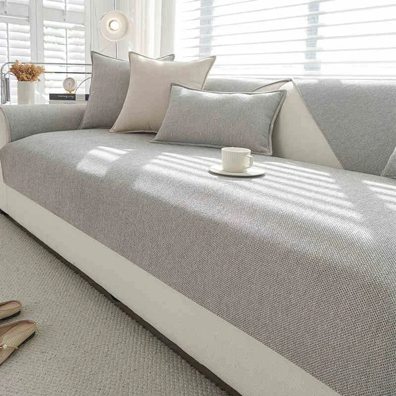 Non-Slip Chenille Sofa Seat Cover, Cat Anti -Scratch