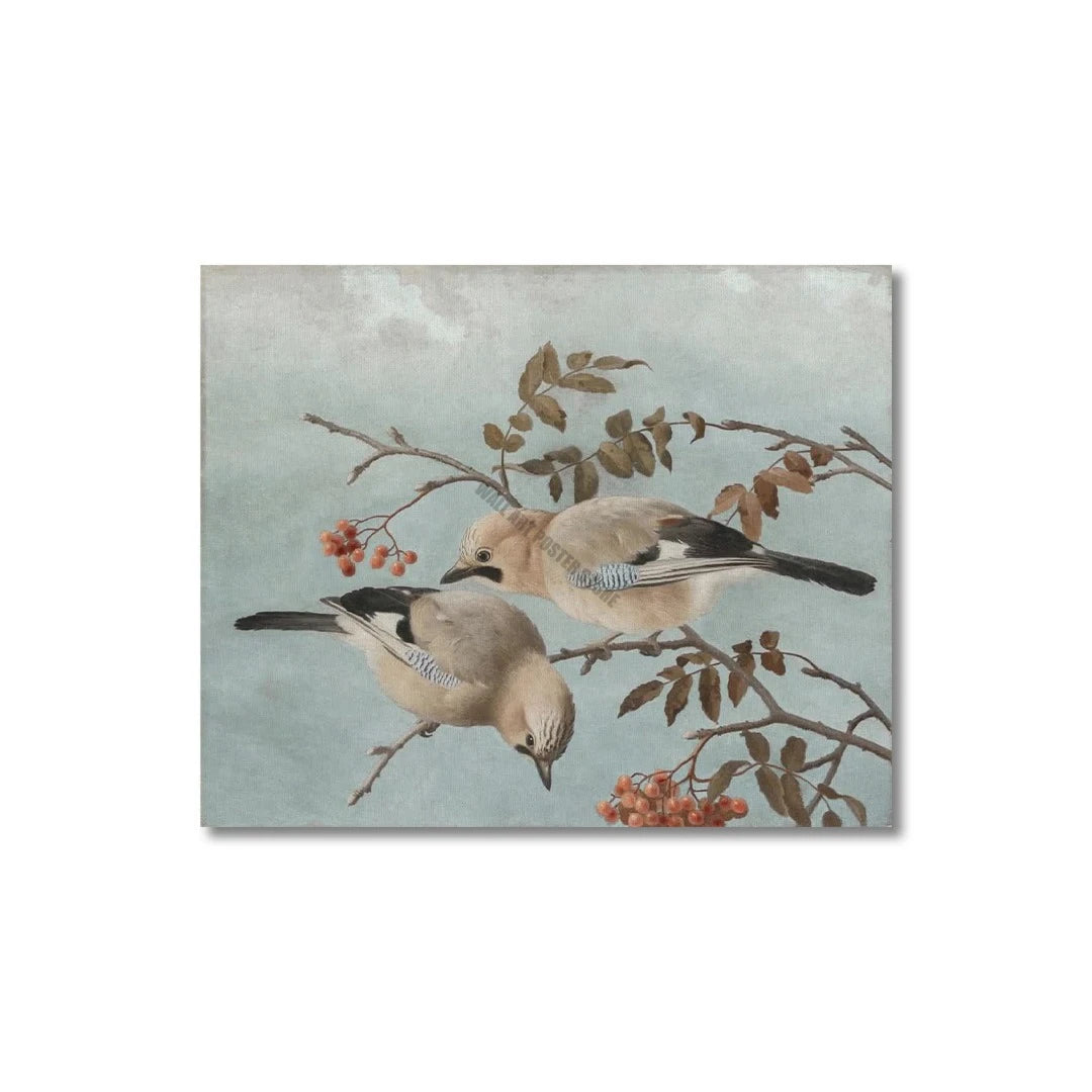 Vintage Bird Art Print Poster Antique Bird Sketch Wall Art Canvas Painting Vintage Country Bird Neutral Farmhouse Room Decor