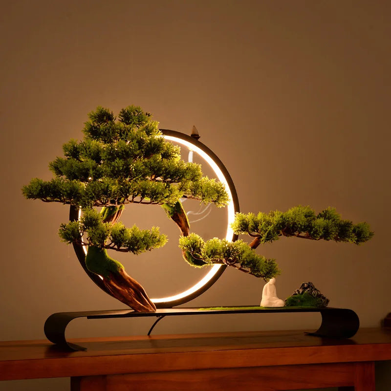 Welcome, Pine Bonsai, Micro Landscape, Zen Soft Decoration