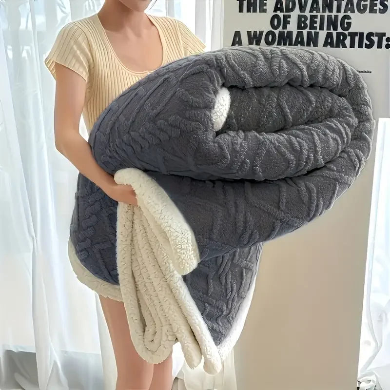 Jacquard Sherpa Weighted Blanket, 10lbs for Adults, Soft and Warm, Calming Blanket