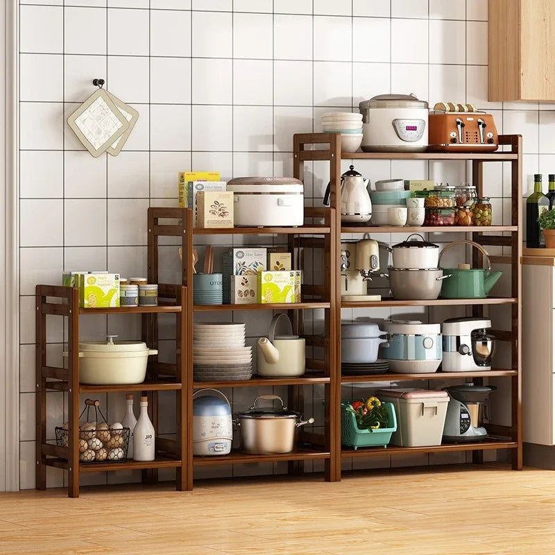 Kitchen Shelf, Floor Standing Multi-Shelves, Use to Store Kitchen Equipment, Food items