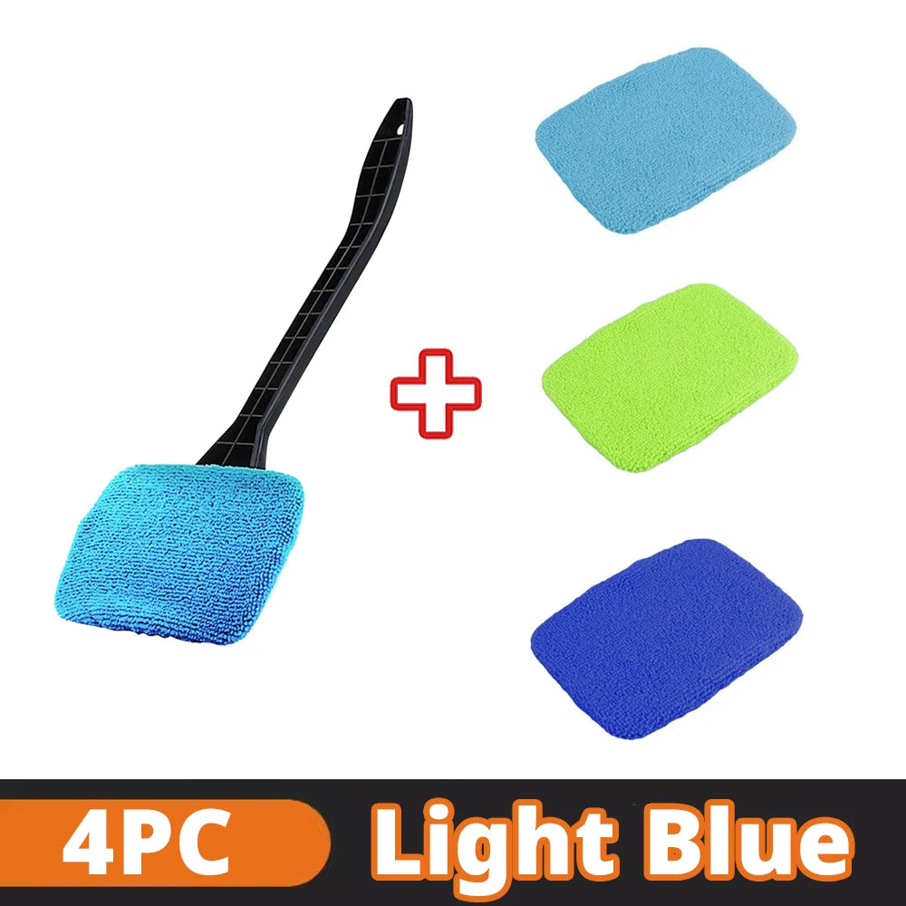 Car Windshield Cleaning Tool With Microfiber Pad.