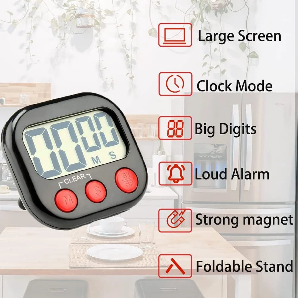 Kitchen Timer, Digital Visual Timer Magnetic Clock Stopwatch Countdown Timer