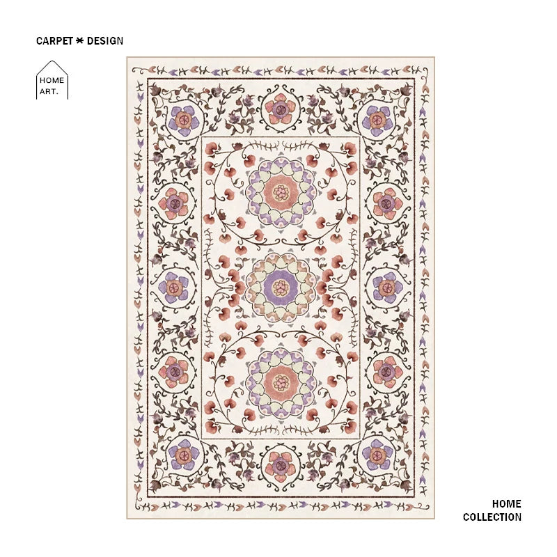 European Style Vintage Rugs for Large Areas, Living Room, Bedroom, Non-slip Rugs