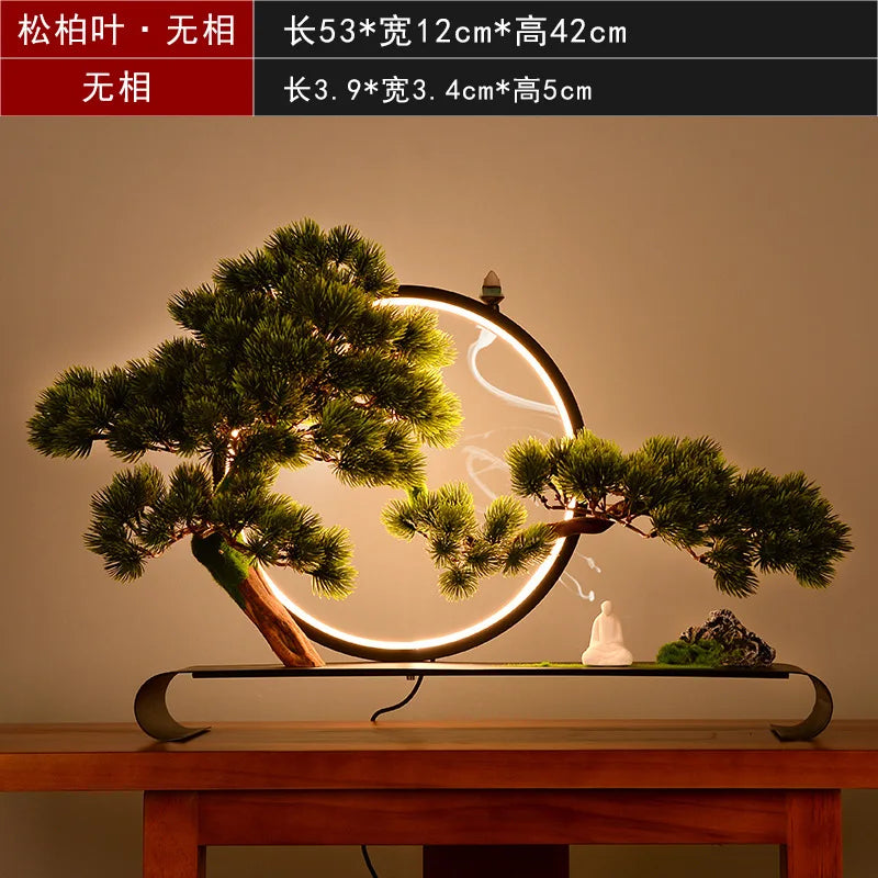 Welcome, Pine Bonsai, Micro Landscape, Zen Soft Decoration