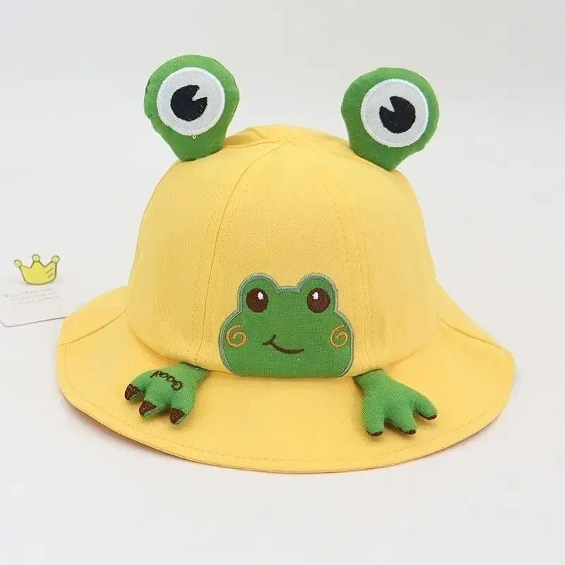Cartoon Frog Baby Bucket Hat. Breathable Soft Cotton. Boys and Girls Outdoor Sun Hat