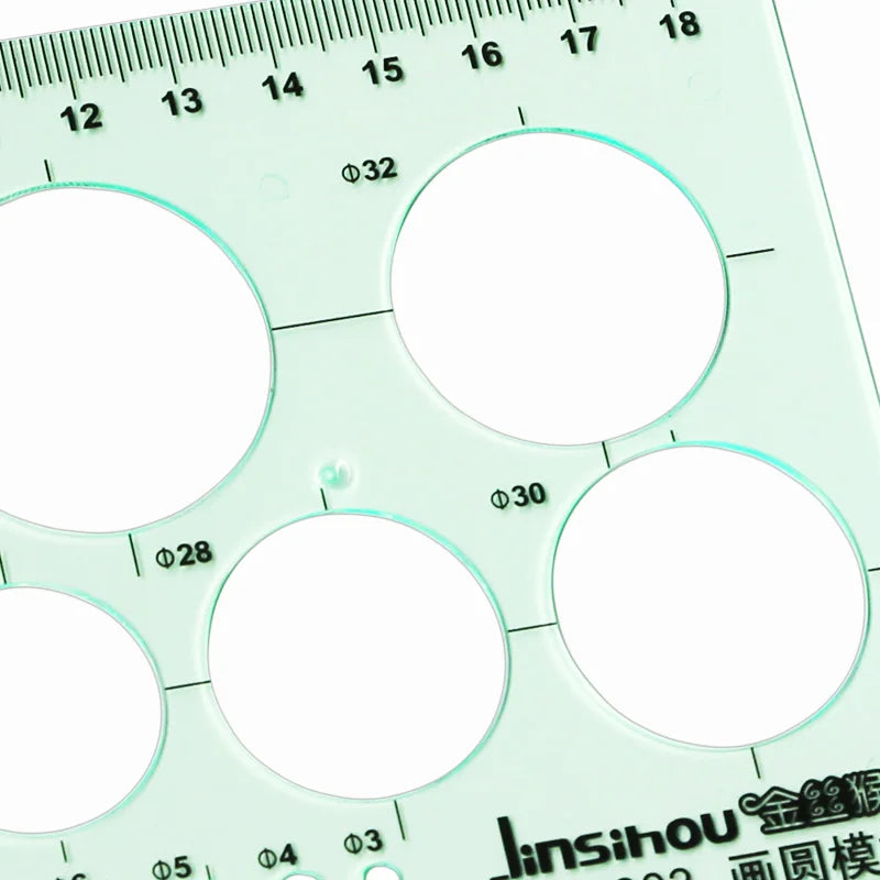 Green Geometric Template Ruler