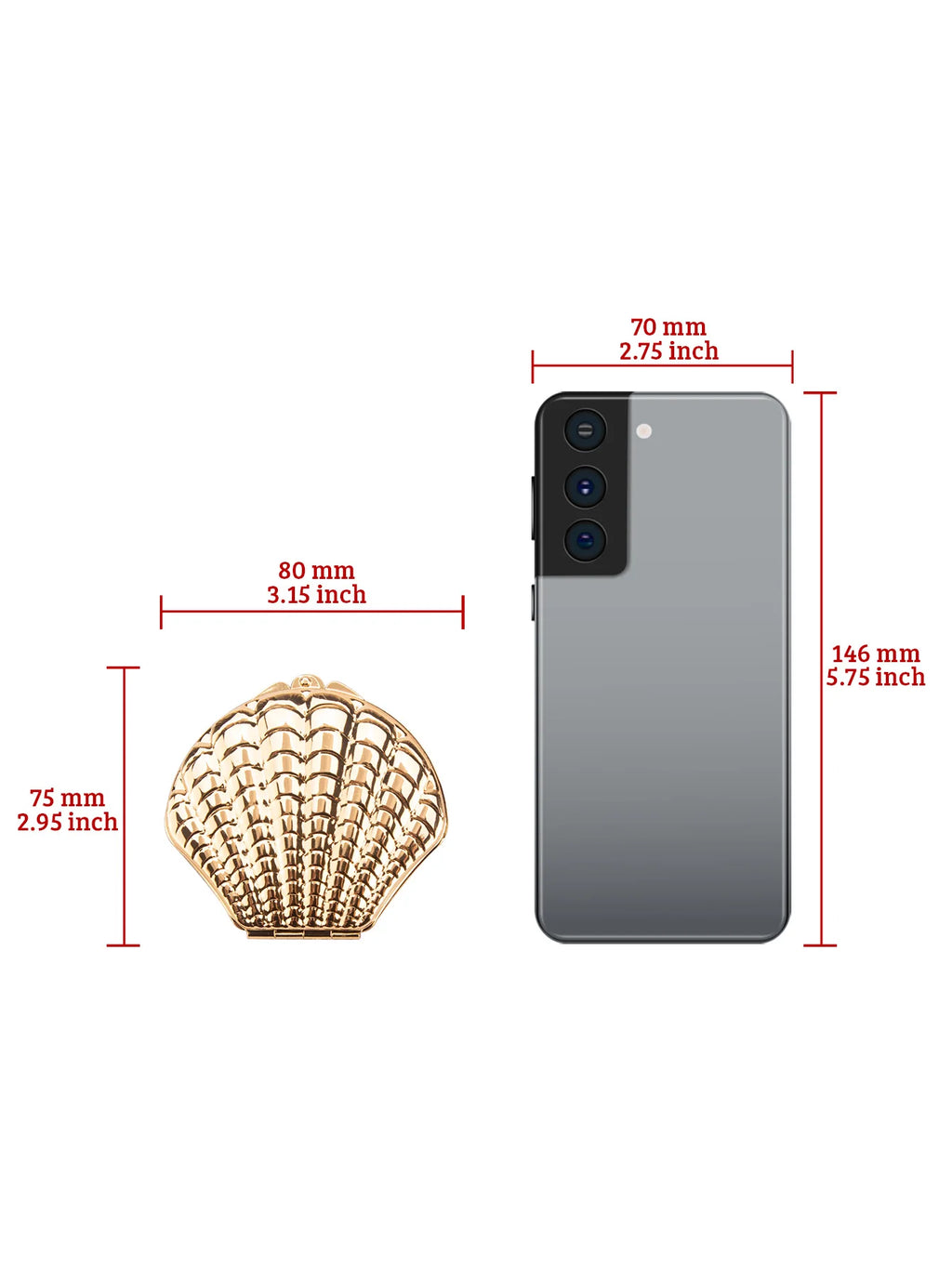 Golden Shell 2-Sided Makeup Mirror