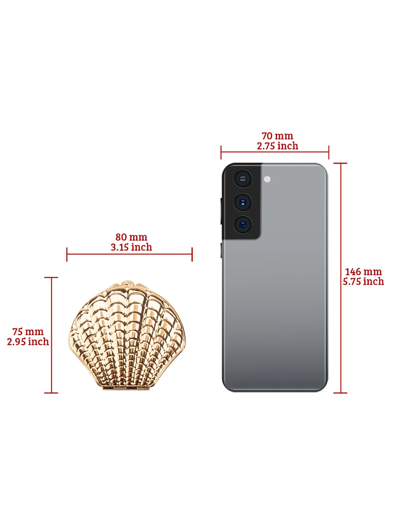Golden Shell 2-Sided Makeup Mirror