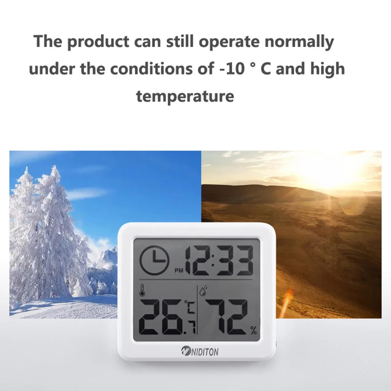 Digital Desk Clock with Temperature and Humidity
