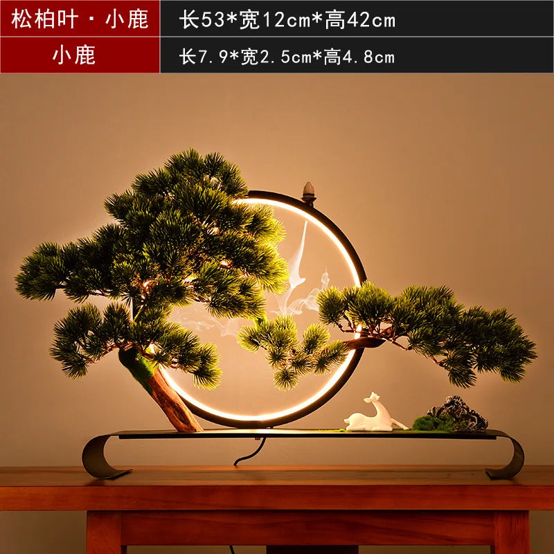 Welcome, Pine Bonsai, Micro Landscape, Zen Soft Decoration