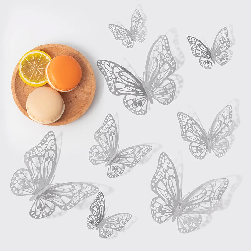 Butterfly 12PCS Hollow Wall Stickers Wall Decorations