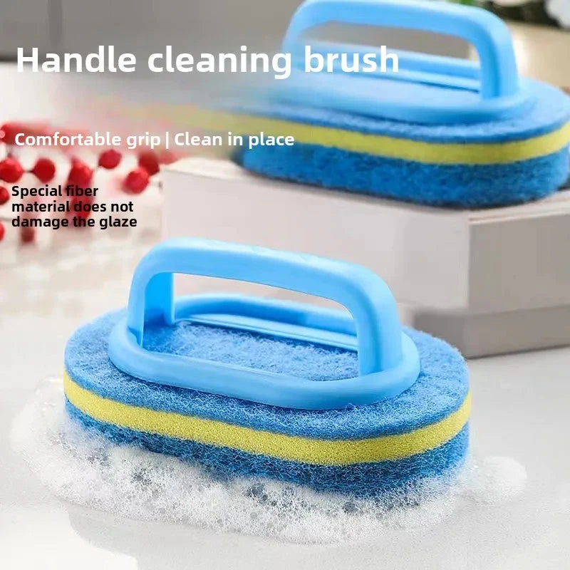 1/3 Pcs Household Cleaning Brush, Magic Handle Sponge For Easy Cleaning. Bathroom, Kitchen, Walls, Windows