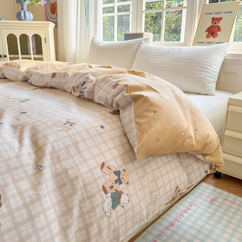 100% Cotton Duvet Cover - Floral Printed Design, Luxury Pre-Washed Finish, Single Duvet Cover for Bedroom - Easy Care