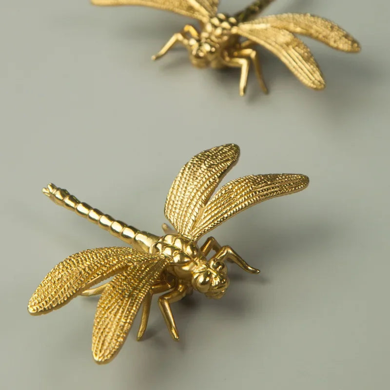Gold Dragonfly Metal Art, Or Drawer Handles, Or Dresser Pulls