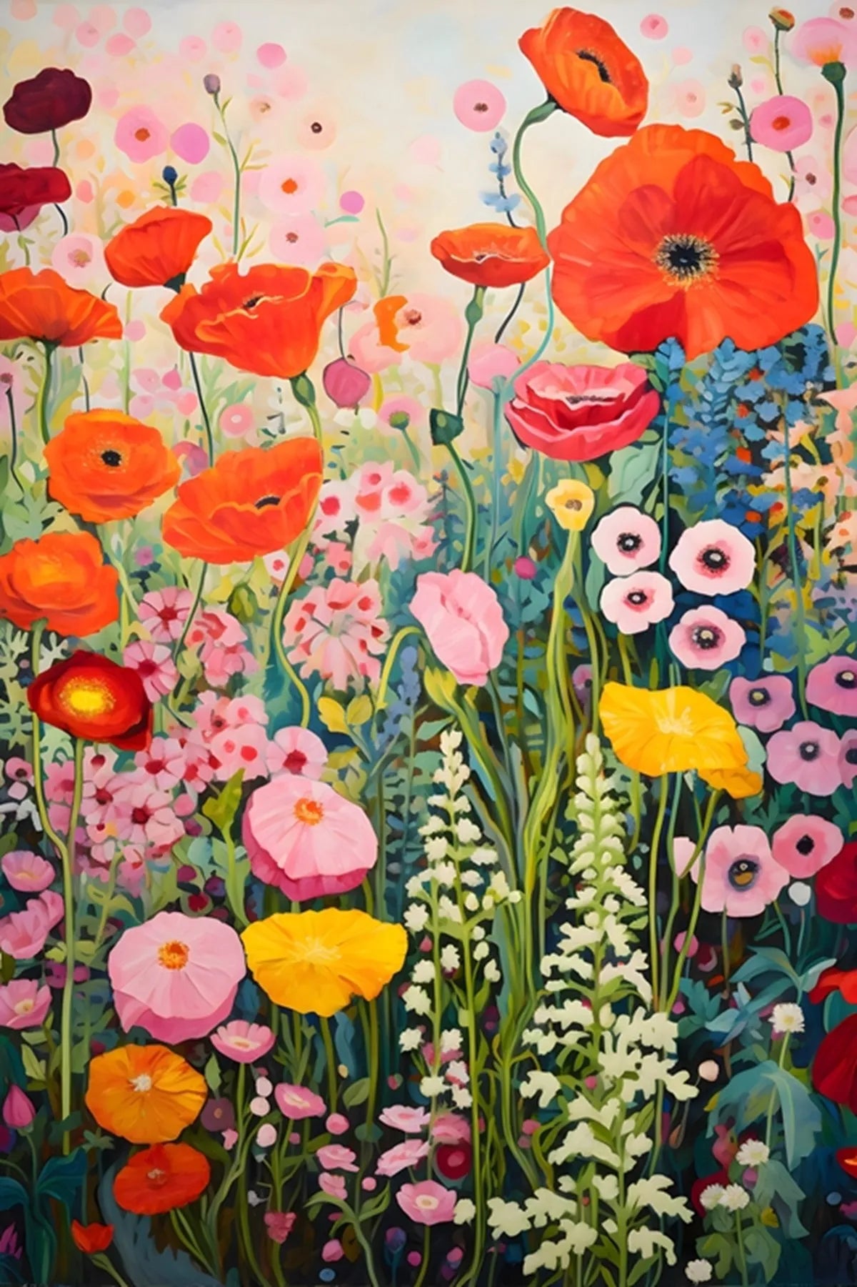 Beautiful Colorful Abstract Flower Canvas Poster Wall Art Pictures