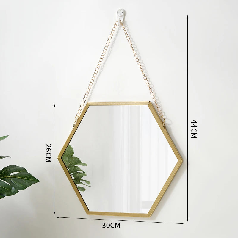Hexagon Shaped Mirrors Wall Decor