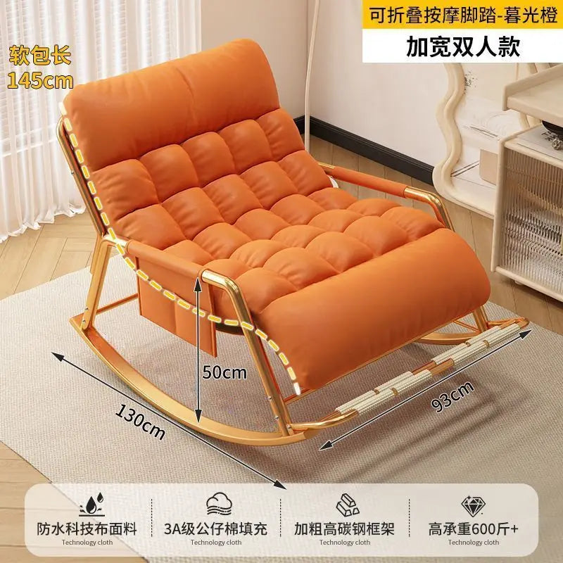 Recliner Rocking Chair, Sitting and Sleeping, Dual Purpose