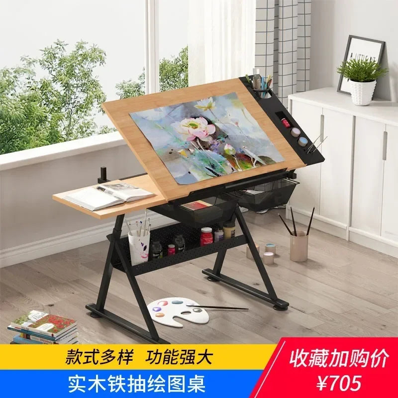 Multifunctional Drafting Table Liftable, Designer Table Workbench, Art Easel, Painting, Sketching,