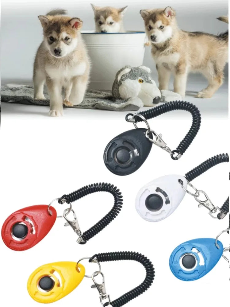 Dog Training Clicker Adjustable Wrist Strap Key Chain