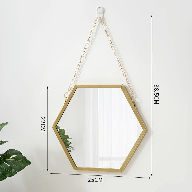 Hexagon Shaped Mirrors Wall Decor