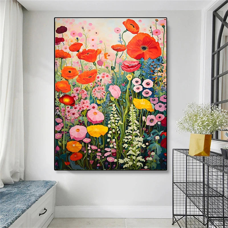 Beautiful Colorful Abstract Flower Canvas Poster Wall Art Pictures