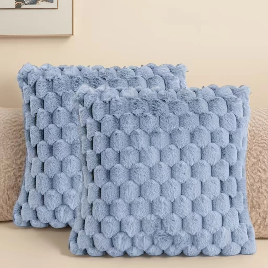 Pack Of Two Artificial Plush Fur. Decorative Throw Pillows. No Pillow Core
 ﻿