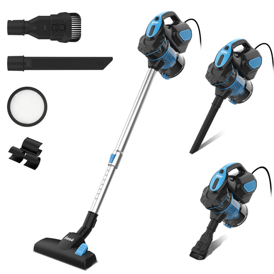 Vacuum Cleaner Corded, Powerful Suction, 600W Motor, Handheld or Stick