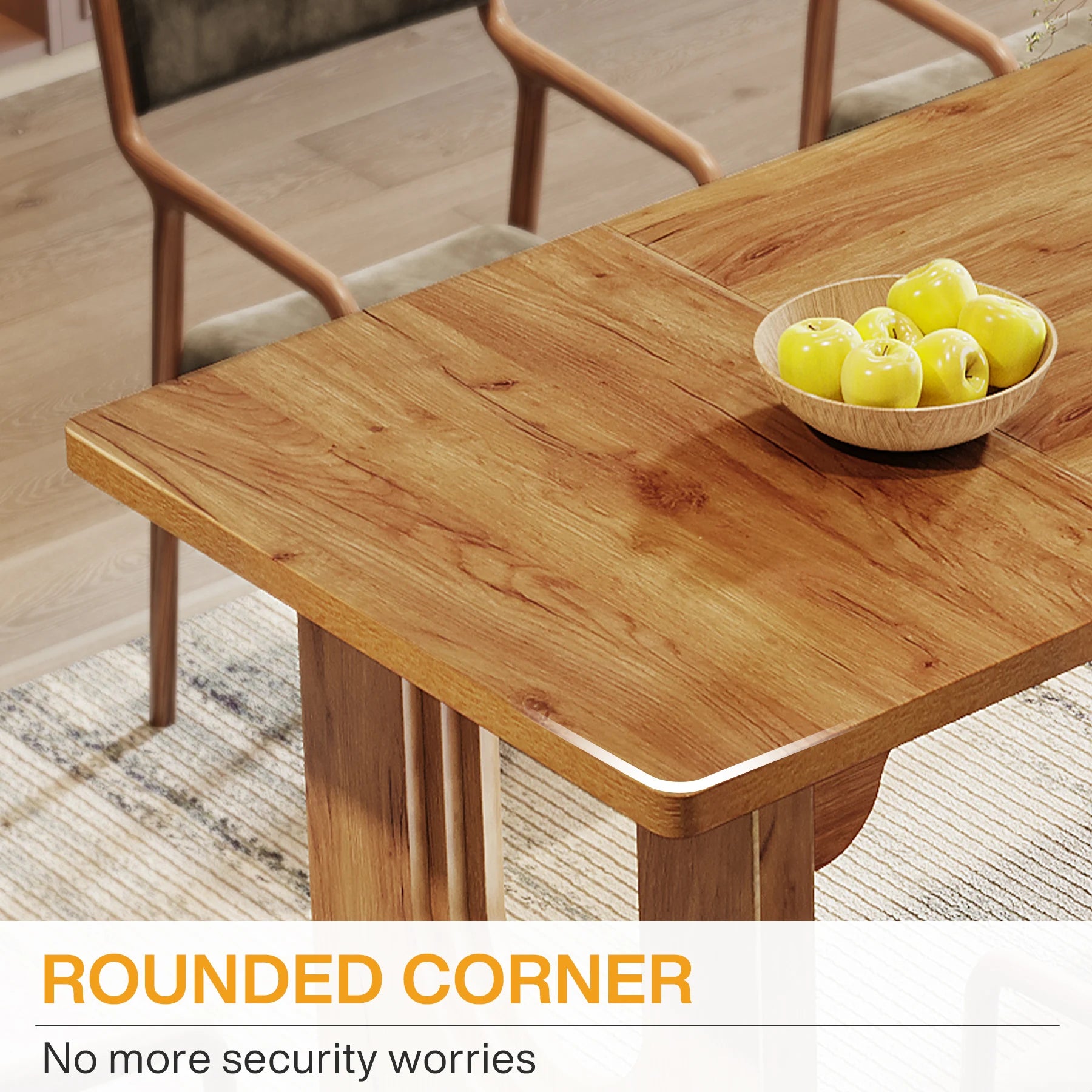 Tribesigns Modern Dining Table For 6-8 People, 71". Wood Pedestal Base