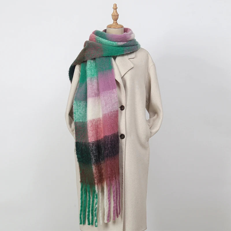 2025 Winter Thick Warm Scarf , Plaids different colors