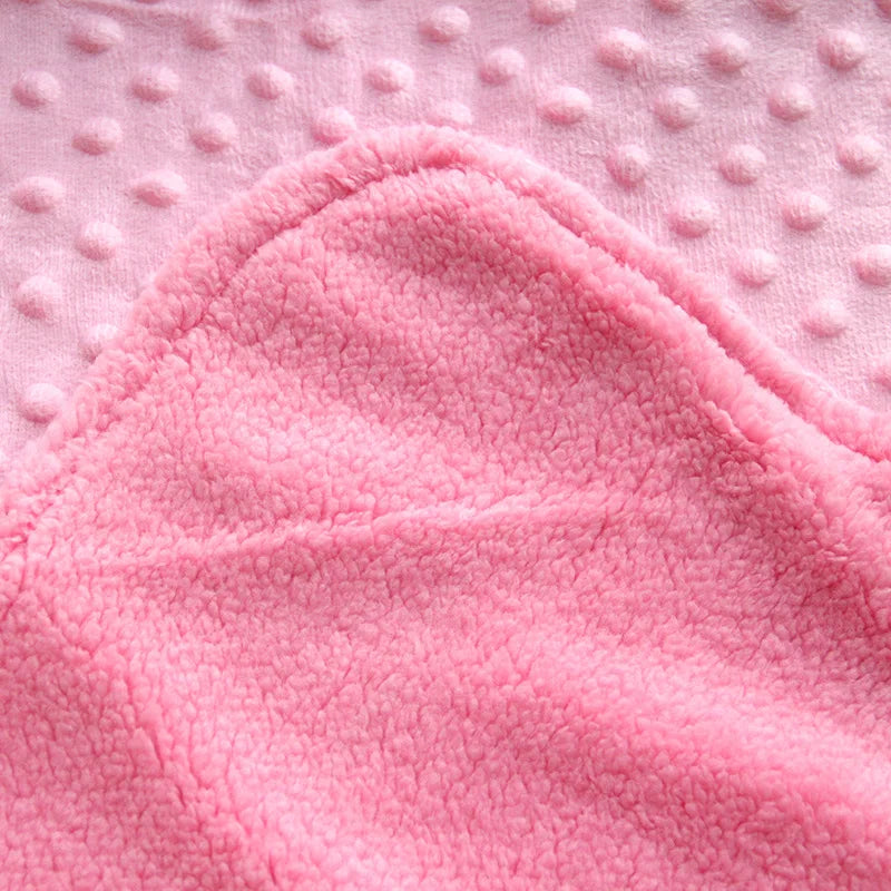 Baby Blanket, Newborn Thermal Soft Fleece Solid Color Quilt