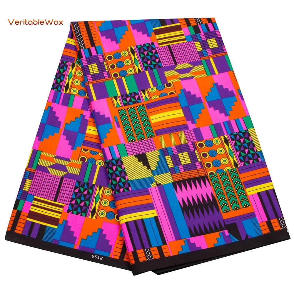 Ankara African Double Print Batik, Real Wax Fabric, Sewing Wedding Dress, Quilting, Polyester