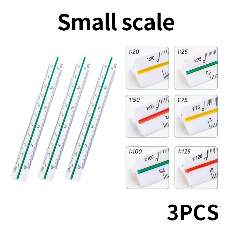 Multi-functional Triangle Ruler  12.5/30cm Drafting Tool Scale Ruler Architect Technical Ruler