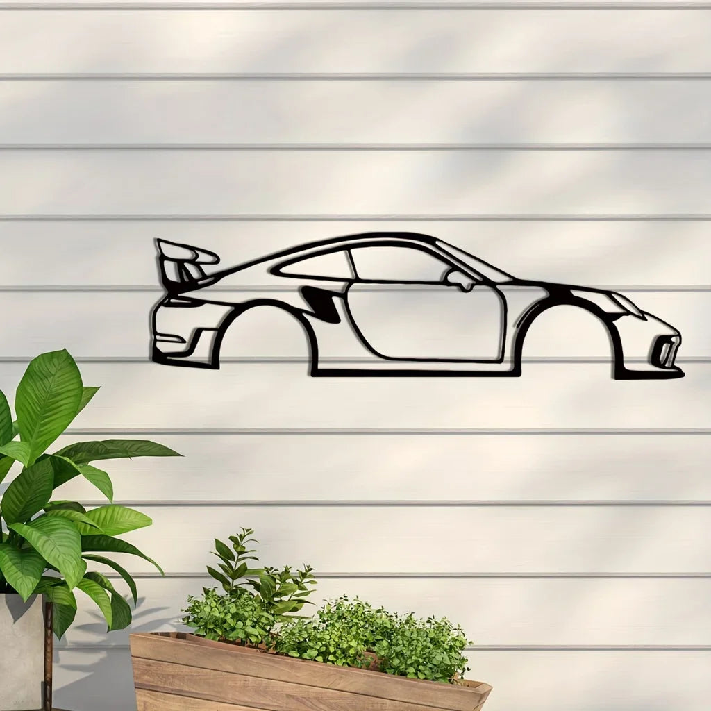 Black Metal Wall Art Sports Car