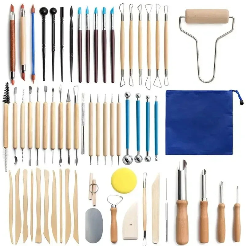 Pottery Clay Sculpting Tools Kit 8-62 PCS/Set, Cerramic Wax Clays Carving Tool