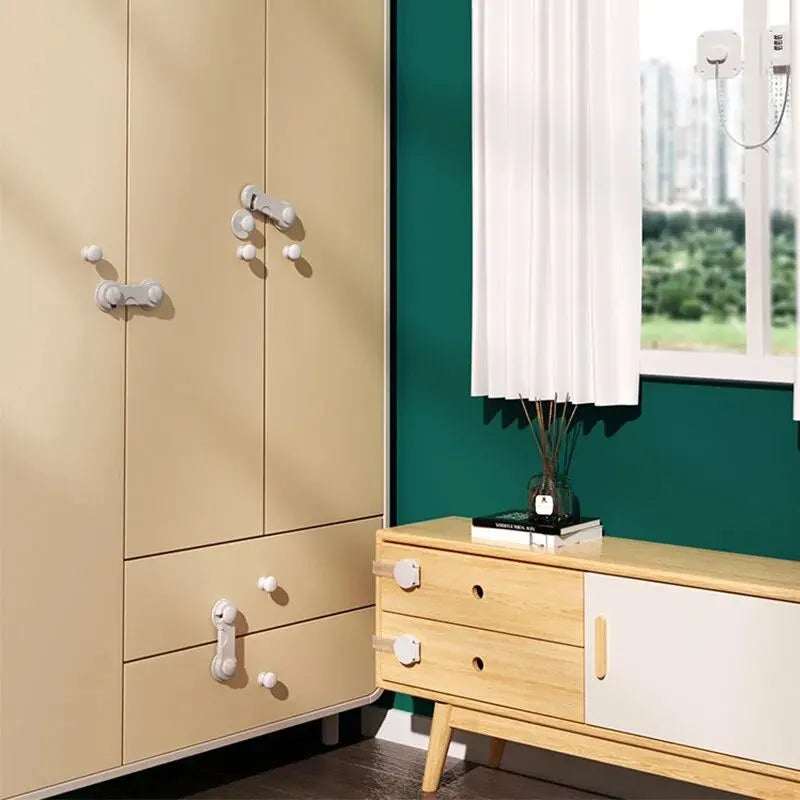 6PCS Baby Cabinet Door and Drawers, Refrigerator Locks. Keep Baby from Potential Poisons and Pinched Fingers