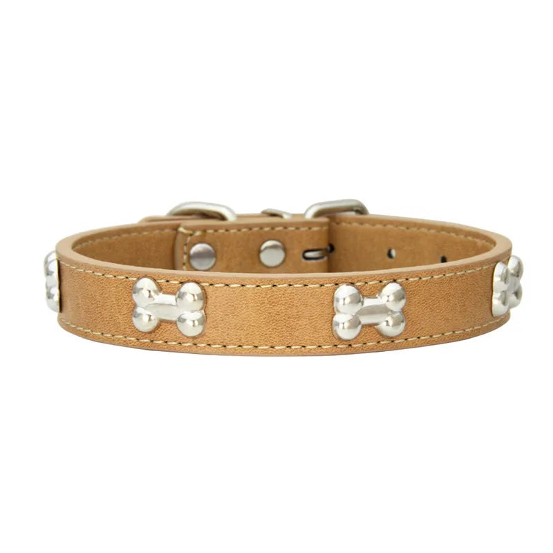 Durable Leather Dog Collars: Small, Medium, Large Size