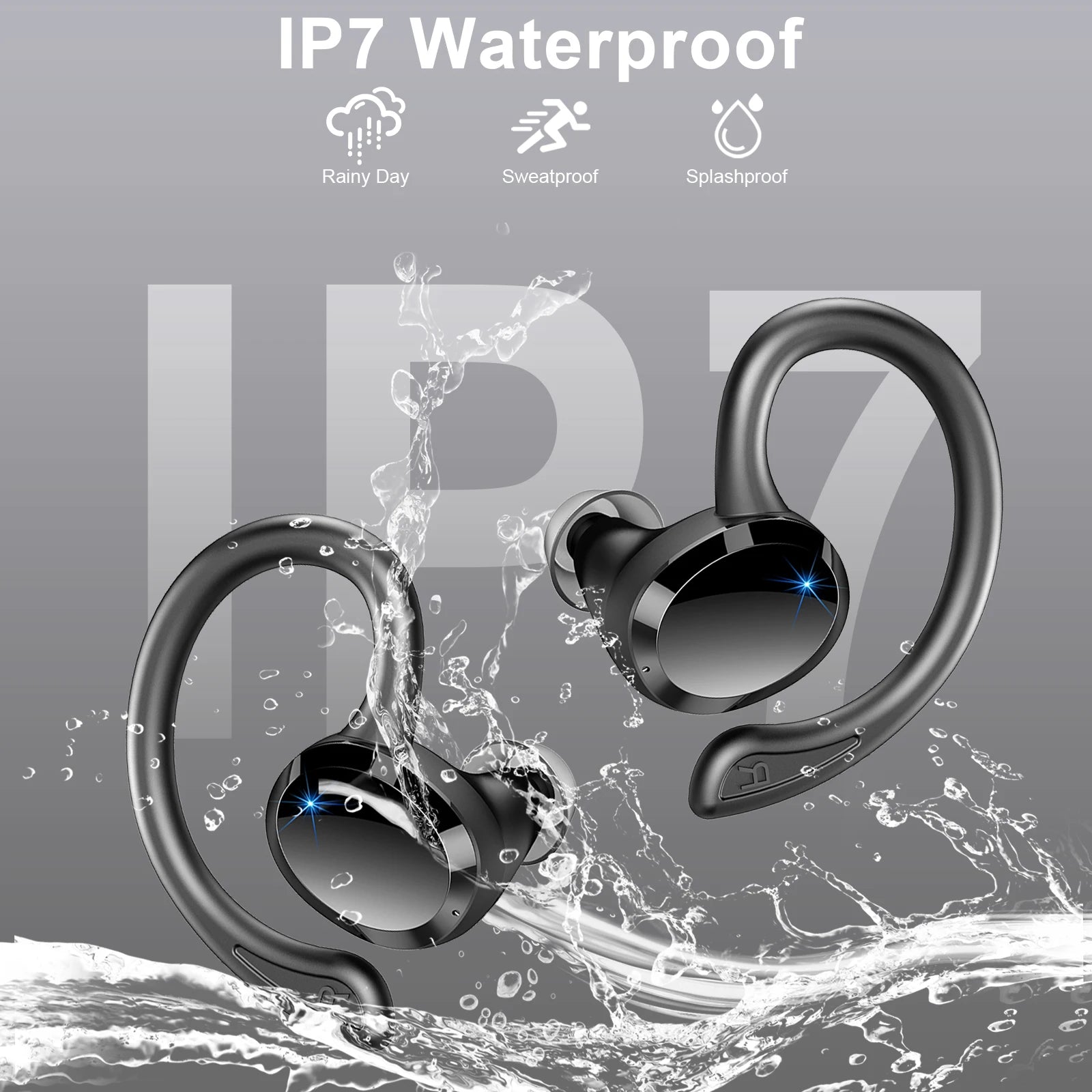 Wireless Earbuds, Bluetooth 5.3 Earbuds Stereo Bass, Noise Cancelling Mic., Waterproof, 40h Playback
