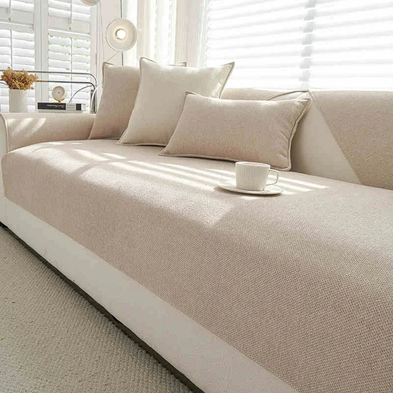 Non-Slip Chenille Sofa Seat Cover, Cat Anti -Scratch