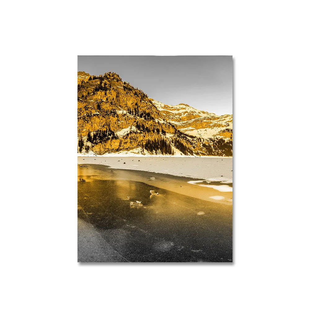 3PCS Frameless Canvas Paintings, Sunset beach, Beautiful Colors