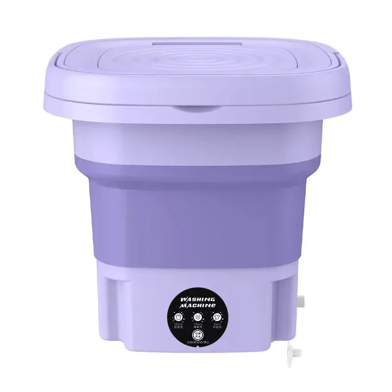 Portable Washing Machine, 8L Small Foldable Spin Dryer, Mini Laundry for Socks and Underwear Lightweight Efficient