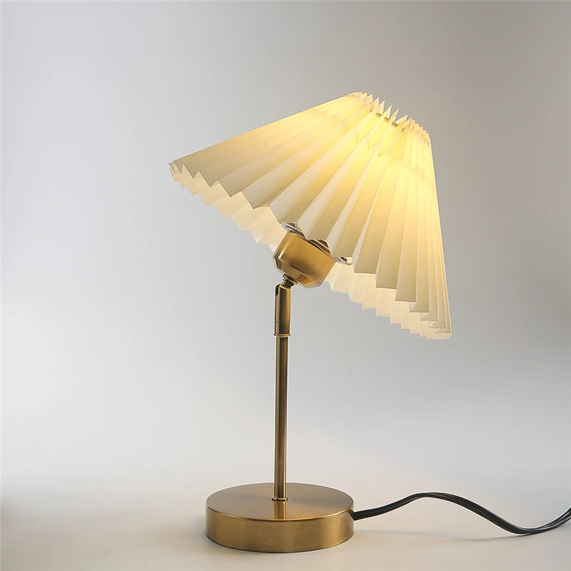 Table Lamp With Pleated Shade, LED